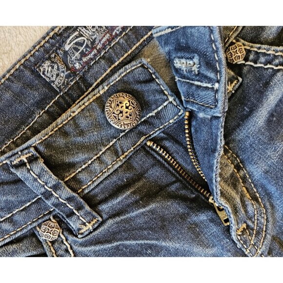 Silver Aiko Low Capri Crop Stretch Jeans Womens Size 28W Fits As 30" Blue Denim - Picture 6 of 16